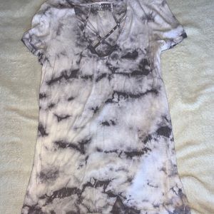 American Eagle Tie Die Shirt with Straps in Front